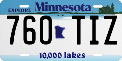 MN license plate 760TIZ
