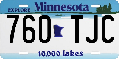 MN license plate 760TJC
