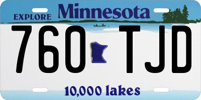 MN license plate 760TJD