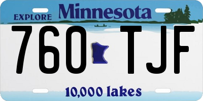 MN license plate 760TJF