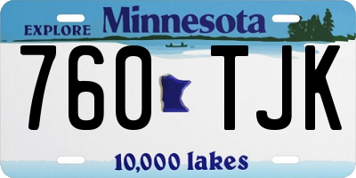MN license plate 760TJK