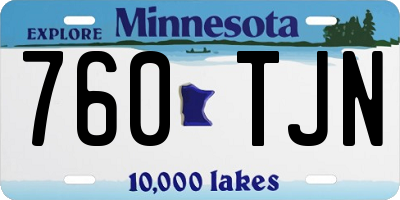 MN license plate 760TJN