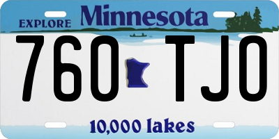 MN license plate 760TJO