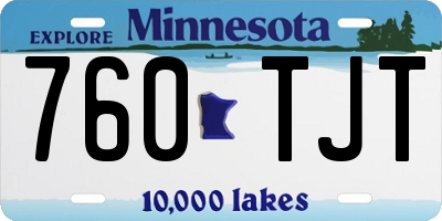 MN license plate 760TJT