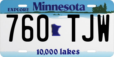 MN license plate 760TJW