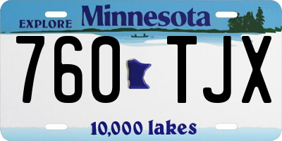 MN license plate 760TJX
