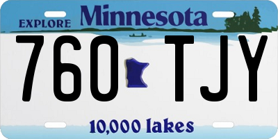 MN license plate 760TJY