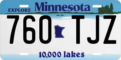 MN license plate 760TJZ