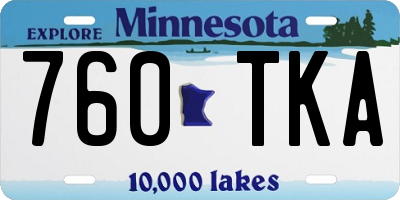 MN license plate 760TKA