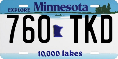MN license plate 760TKD