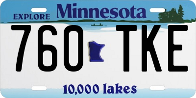 MN license plate 760TKE