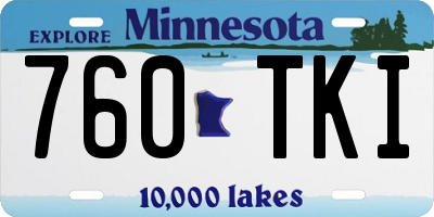 MN license plate 760TKI