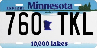 MN license plate 760TKL