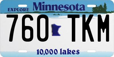 MN license plate 760TKM