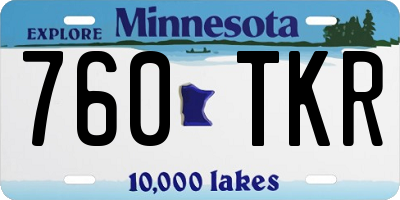 MN license plate 760TKR