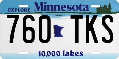 MN license plate 760TKS