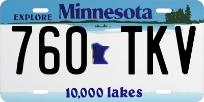 MN license plate 760TKV