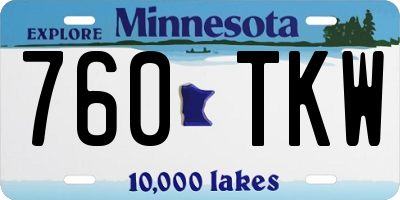 MN license plate 760TKW