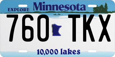 MN license plate 760TKX