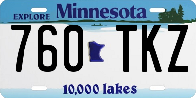 MN license plate 760TKZ