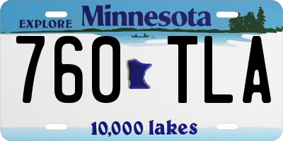 MN license plate 760TLA