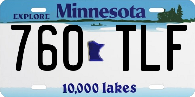 MN license plate 760TLF