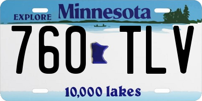MN license plate 760TLV