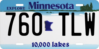 MN license plate 760TLW