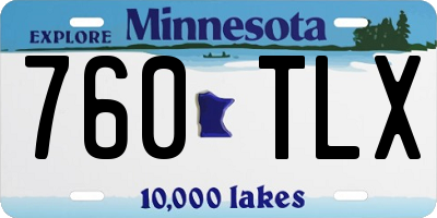 MN license plate 760TLX