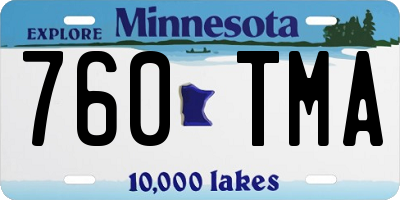 MN license plate 760TMA