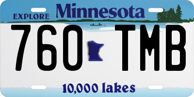 MN license plate 760TMB