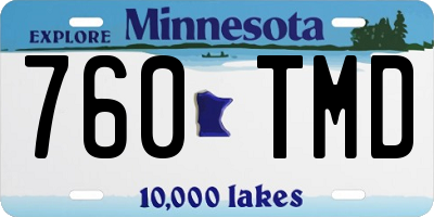 MN license plate 760TMD
