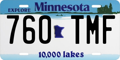 MN license plate 760TMF