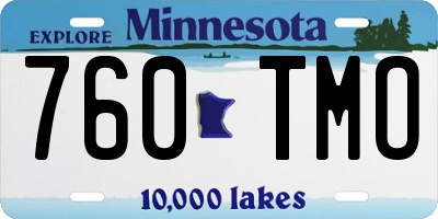 MN license plate 760TMO