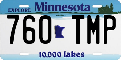 MN license plate 760TMP