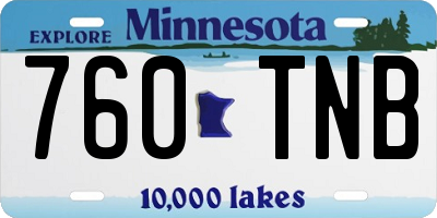 MN license plate 760TNB