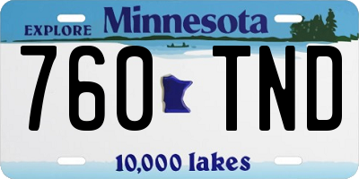MN license plate 760TND