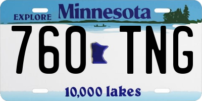 MN license plate 760TNG