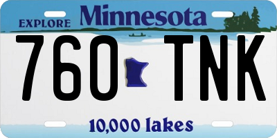 MN license plate 760TNK