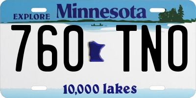 MN license plate 760TNO