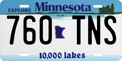 MN license plate 760TNS