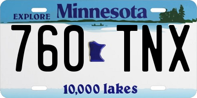 MN license plate 760TNX