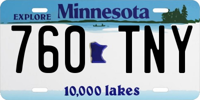 MN license plate 760TNY
