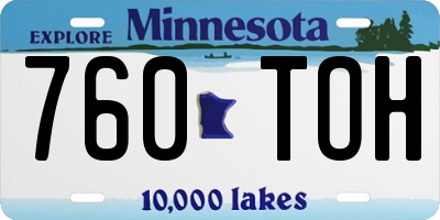 MN license plate 760TOH