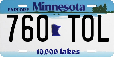 MN license plate 760TOL