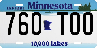 MN license plate 760TOO