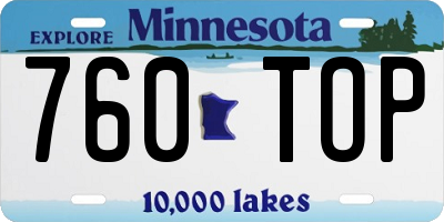 MN license plate 760TOP