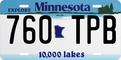MN license plate 760TPB