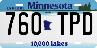 MN license plate 760TPD