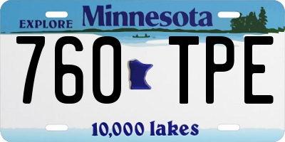 MN license plate 760TPE